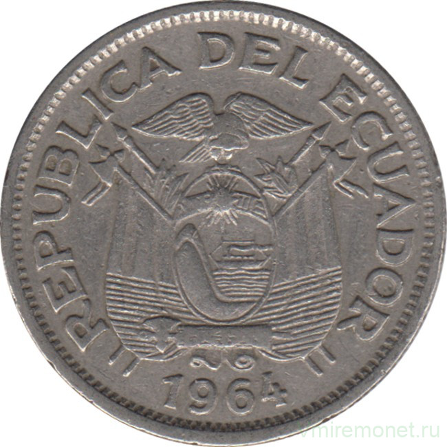 Монета. Эквадор. 1 сукре 1964 год.