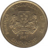 Монета. Сингапур. 5 центов 1987 год. ав.