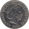 Монета. Каймановы острова. 5 центов 2002 год. ав.