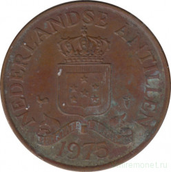 Монета. Нидерландские Антильские острова. 2,5 цента 1975 год.
