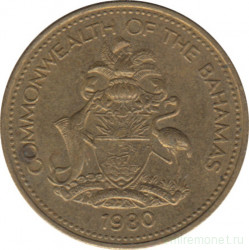Монета. Багамские острова. 1 цент 1980 год.