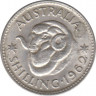 Монета. Австралия. 1 шиллинг 1962 год. ав.
