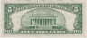 Банкнота. США. 5 долларов 1953 год. Тип 417. рев.