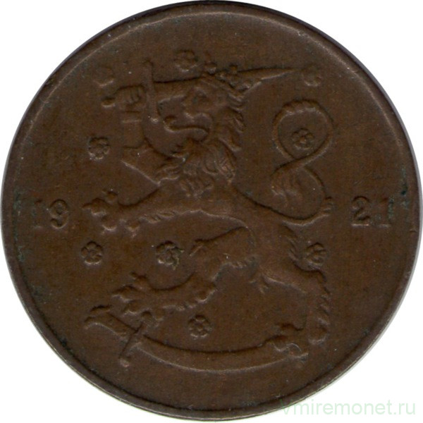 Монета. Финляндия. 5 пенни 1921 год.