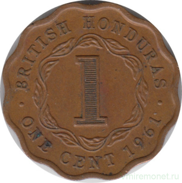 Монета. Британский Гондурас. 1 цент 1961 год.