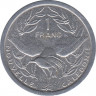 Монета. Новая Каледония. 1 франк 1998 год. рев.