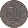 Монета. Экваториальная Африка (КФА). Конго. Габон. Чад. 50 франков 1961 год. рев.