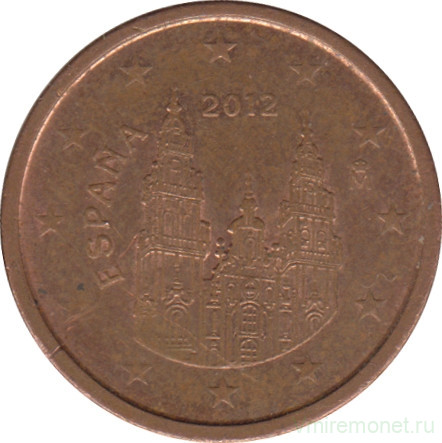 Монета. Испания. 2 цента 2012 год.