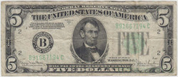 Банкнота. США. 5 долларов 1934 год. B. Тип 429Dd.