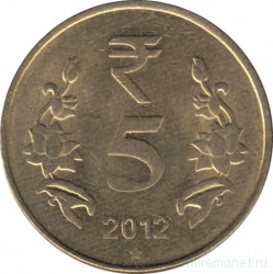 Монета. Индия. 5 рупий 2012 год.
