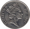 Монета. Фиджи. 10 центов 1997 год. ав.