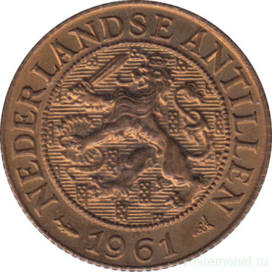 Монета. Нидерландские Антильские острова. 1 цент 1961 год.