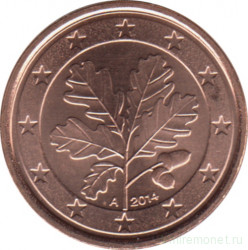 Монета. Германия. 1 цент 2014 год. (A).