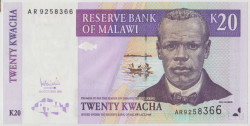Банкнота. Малави. 20 квачей 2006 год. Тип 52b.
