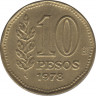 Монета. Аргентина. 10 песо 1978 год. ав.