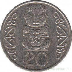 Монета. Новая Зеландия. 20 центов 1990 год.