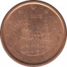 Монета. Испания. 1 цент 2012 год. ав.