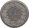  Монета. Швейцария. 1 франк 1987 год. ав.