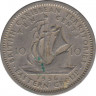 Монета. Британские Восточные Карибские территории. 10 центов 1956 год. ав.