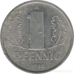 Монета. ГДР. 1 пфенниг 1980 год.