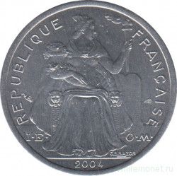 Монета. Французская Полинезия. 1 франк 2004 год.