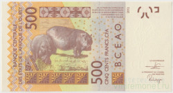 Банкнота. Западноафриканский экономический и валютный союз (ВСЕАО). Мали. 500 франков 2012 год. (D). Тип 419Dа.