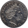 Монета. Новая Зеландия. 5 долларов 2004 год. Чатамский тайфунник. рев.