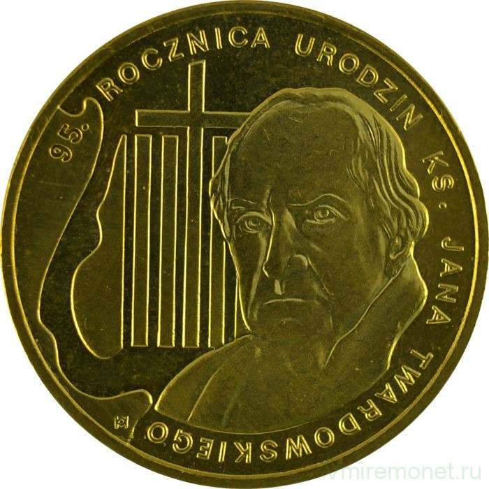 Монета. Польша. 2 злотых 2010 год. 95 лет со дня рождения Яна Твардовского.