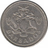 Монета. Барбадос. 10 центов 1996 год. ав.