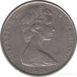 Монета. Новая Зеландия. 50 центов 1974 год.