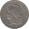 Монета. Аргентина. 20 сентаво 1939 год. ав.