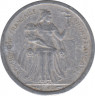 Монета. Французская Океания. 1 франк 1949 год. ав.