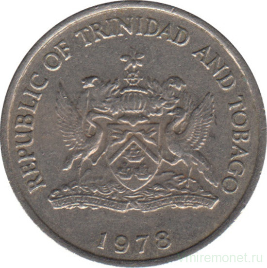 Монета. Тринидад и Тобаго. 25 центов 1978 год.