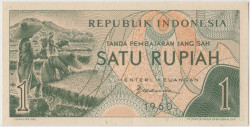 Банкнота. Индонезия. 1 рупия 1960 год. Тип 76.