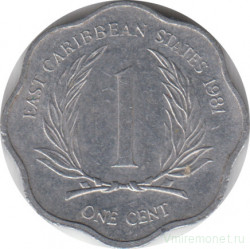 Монета. Восточные Карибские государства. 1 цент 1981 год.