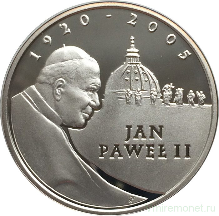 Монета. Польша. 10 злотых 2005 год. Папа Иоанн Павел II.