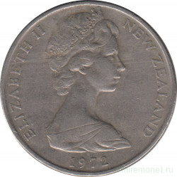 Монета. Новая Зеландия. 50 центов 1972 год.