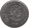 Монета. Канада. 25 центов 2008 год. XXI зимние Олимпийские игры. Ванкувер 2010. Фристайл. рев.
