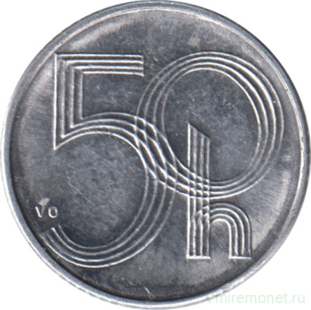 Монета. Чехия. 50 геллеров 1993 год. Монетный двор - Яблонец.