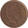 Монета. Каймановы острова. 1 цент 2013 год. ав.