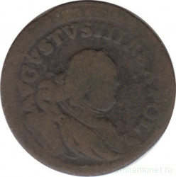 Монета. Польша. 1 грош (3 солиди) 1754 год. (H) Август III Саксонец.