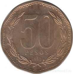 Монета. Чили. 50 песо 1995 год.