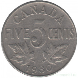 Монета. Канада. 5 центов 1930 год. 