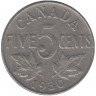 Монета. Канада. 5 центов 1930 год. 