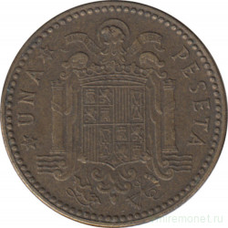 Монета. Испания. 1 песета 1948 (1947) год.