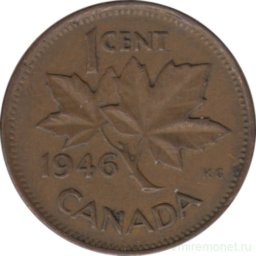 Монета. Канада. 1 цент 1946 год.