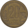 Монета. Аргентина. 20 сентаво 1942 год. Алюминиевая бронза. рев.