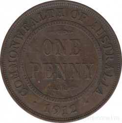 Монета. Австралия. 1 пенни 1912 год.