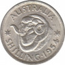 Монета. Австралия. 1 шиллинг 1954 год. ав.