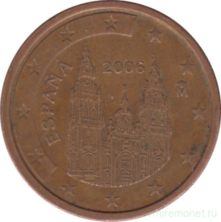 Монета. Испания. 2 цента 2006 год.